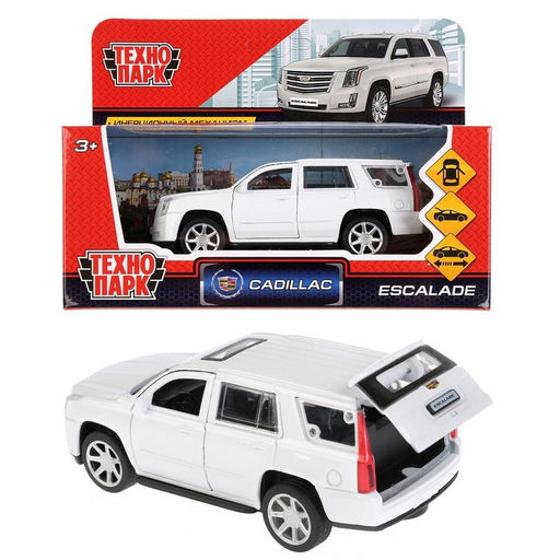 . Модель "Cadillac Escalade" 12 см, металл двери, багаж, инерц, белый, кор.арт.ESCALADE-WT
