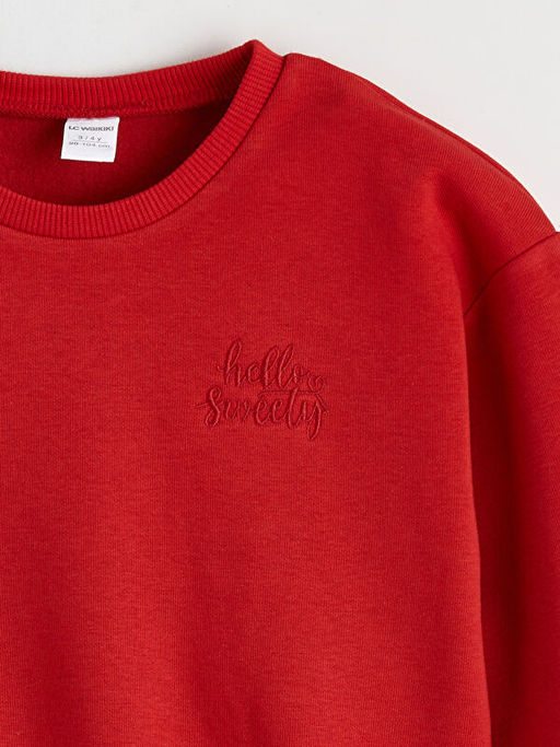 Fisto Detayl? K?z ?ocuk Kal?n Sweatshirt