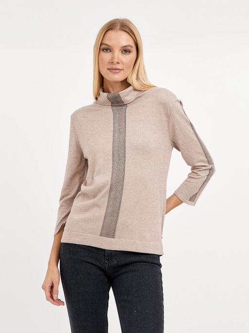 водолазка женская бежевая с добавлением люрекса и страз - Glenfield фото 5