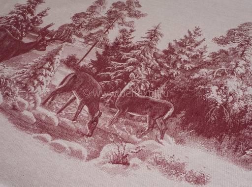 07с-21 ЯК Скатерть 150*170 "Зима в лесу" цв. бордо