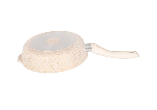 Сковорода глубокая 240мм с ручкой,со стекл.крышкой,АП линия Грация (белый/золото) сгбз241а - Kukmara фото 3