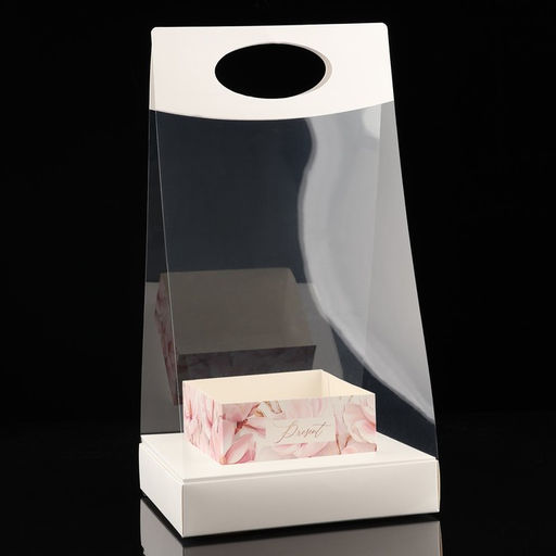 Коробка подарочная складная переноска для цветов, упаковка, Нежность, 20?20?4 см