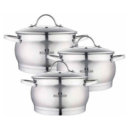Набор посуды 6 пр (2,1л 4,1л 6,7л) нерж.сталь , арт. BC-2151