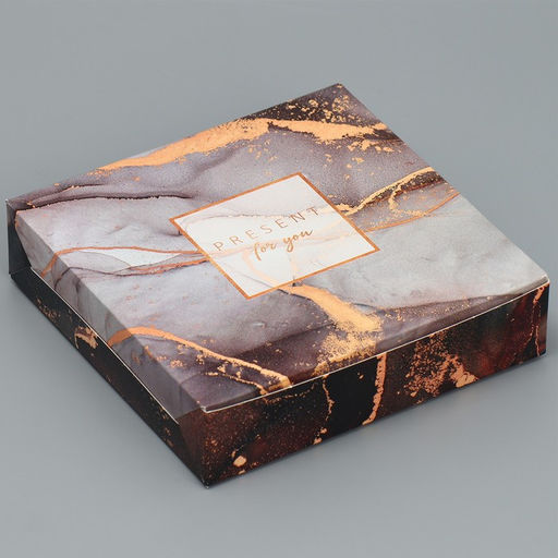 Цена за 5 шт. Кондитерская упаковка, коробка Present for you, 14×14×3.5 см