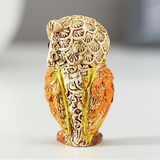 Цена за 2 шт. Фигурка полистоун «Филин беж с оранжевыми крыльями», 5×2.8×3 см, МИКС