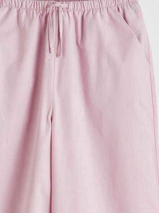 Beli Lastikli K?z ?ocuk Poplin Pantolon