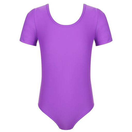 Купальник гимнастический Grace Dance, с коротким рукавом, р. 42, цвет фиолетовый  фото 9
