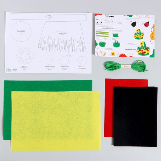 Набор для создания корзинки из фетра на пасху Божьи Коровки