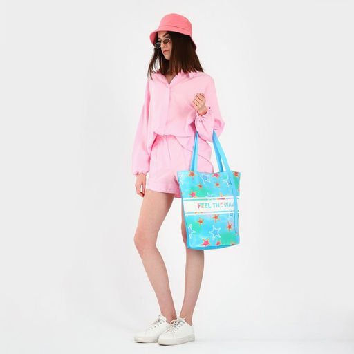 Сумка женская пляжная Feel the wave, 39х32 см, голубая - Nazamok фото 12