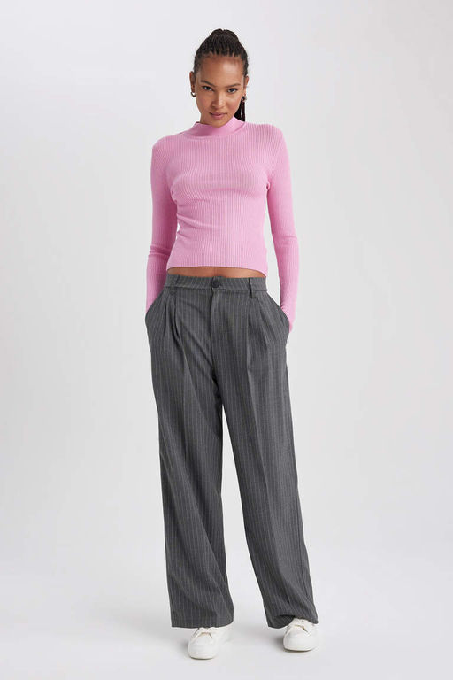 Свитер узкого кроя с полуводолазкой - Defacto фото 2