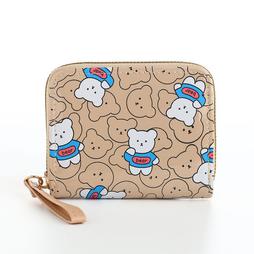 Кошелёк на молнии «Мишки», бежевый