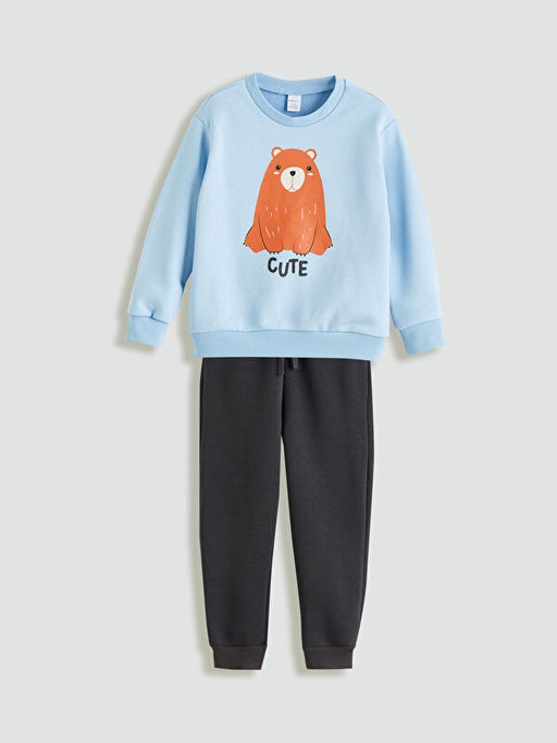 Bisiklet Yaka Erkek ?ocuk Sweatshirt ve E?ofman Alt