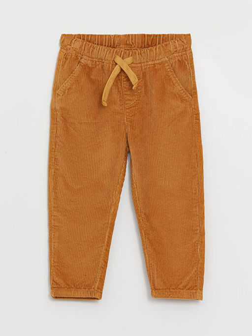 Beli Lastikli Basic Kadife Erkek Bebek Pantolon