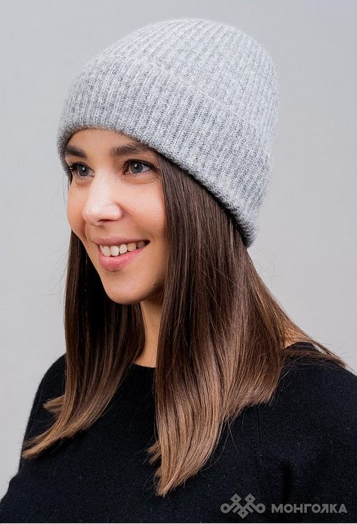 Шапка однотон из 100% монгольской шерсти (арт. 05131) - Mongolka фото 2