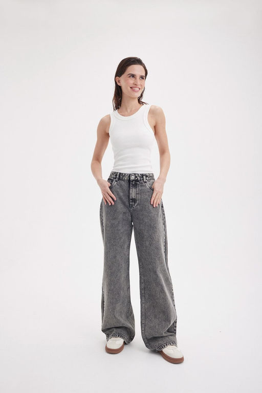 Джинсы Wide fit "Темно-серые" женские