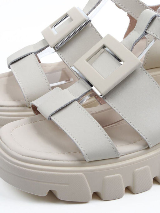 08-PEY195-2 LT. BEIGE Босоножки женские (натуральная кожа)