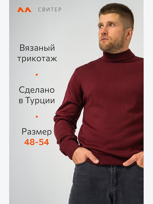 Мужской свитер с воротом-стойкой Happyfox