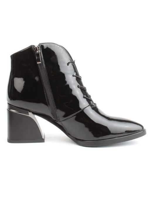 04-Z4229R-2 BLACK Ботильоны демисезонные женские (натуральная кожа, натуральная байка)