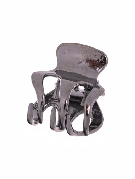 Цена за 6 шт. Крабик для волос «Брианна», зубья, 2 см, тёмное серебро