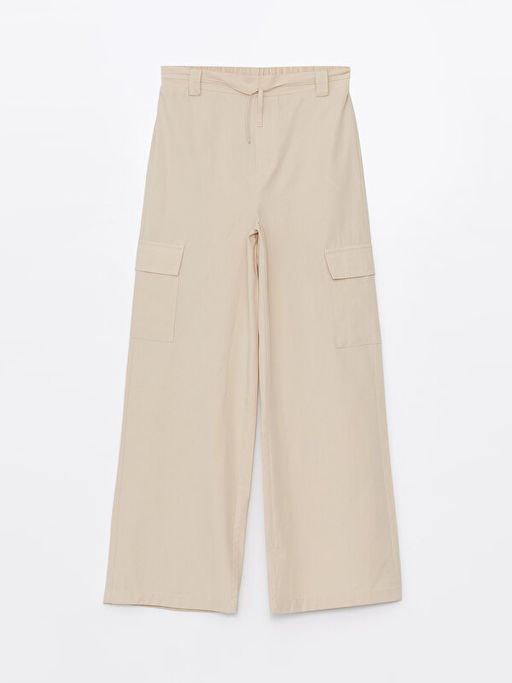 Beli Lastikli Wideleg K?z ?ocuk Kargo Pantolon