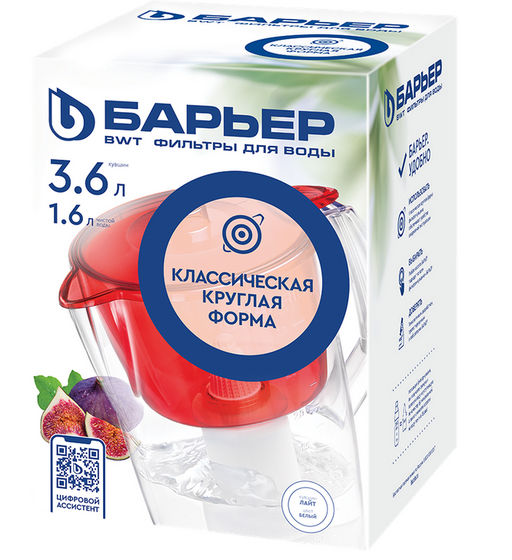 -32% Фильтр-кувшин Лайт 3,6л (без индикатора) белый, Барьер  фото 4