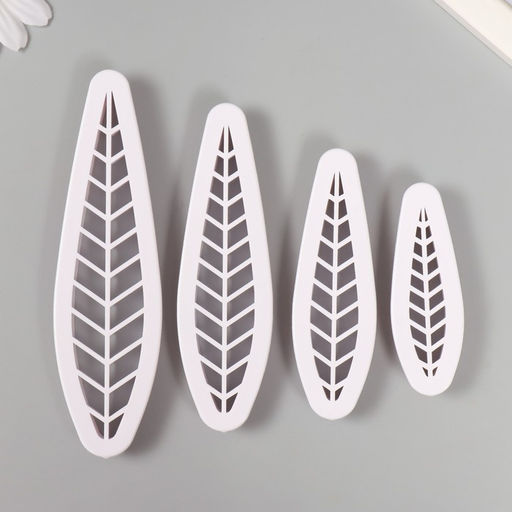 Каттеры для полимерной глины Листочки набор 4 шт 6х1,2 см 8х1,6 см 10х2,1 см 12х2,5 см - Simaland фото 2