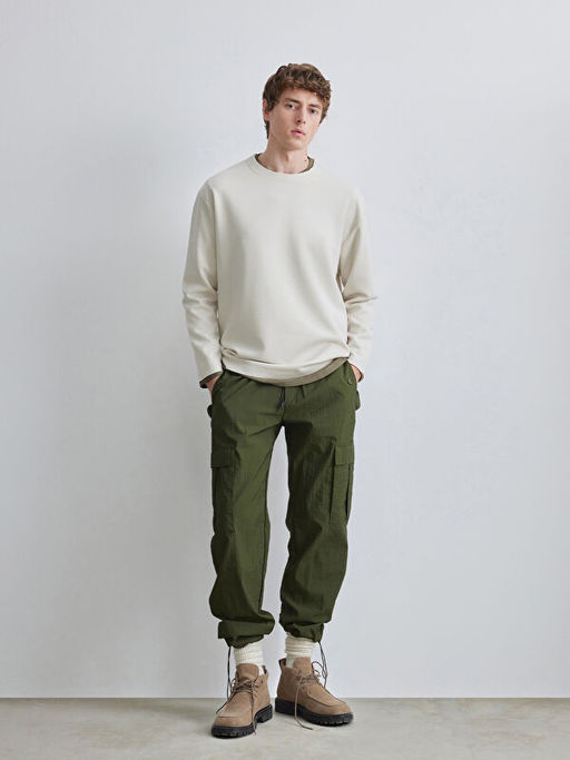 Bisiklet Yaka Erkek Sweatshirt