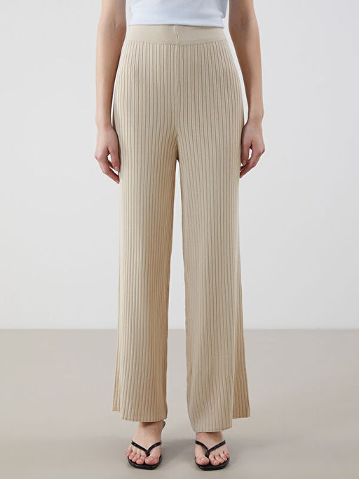 Beli Lastikli Dokulu Kad?n Triko Pantolon