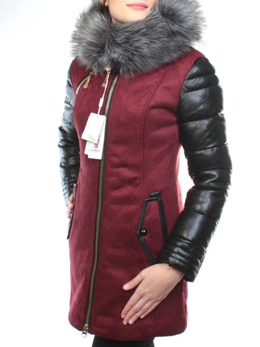 5137 BURGUNDY Парка женская зимняя (150 гр синтепон, искусственный мех)