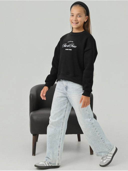 Свитшот Начес Клуб Черный Девочка - София фото 10