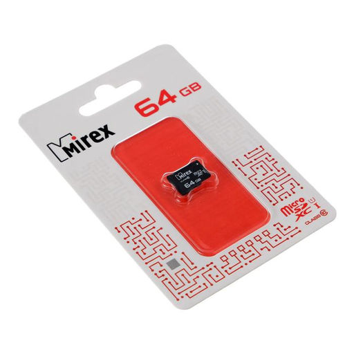Карта памяти Mirex microSD, 64 Гб, SDXC, UHS-I, класс 10