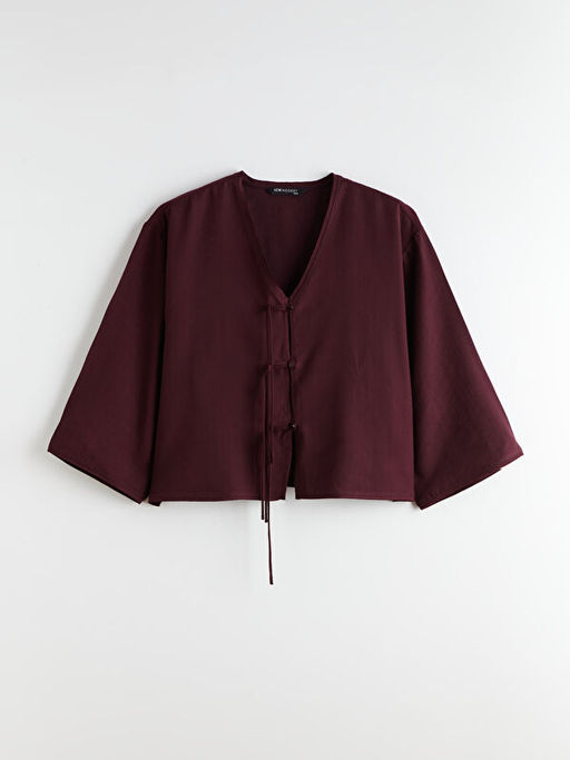 V Yaka Oversize Kad?n Kimono