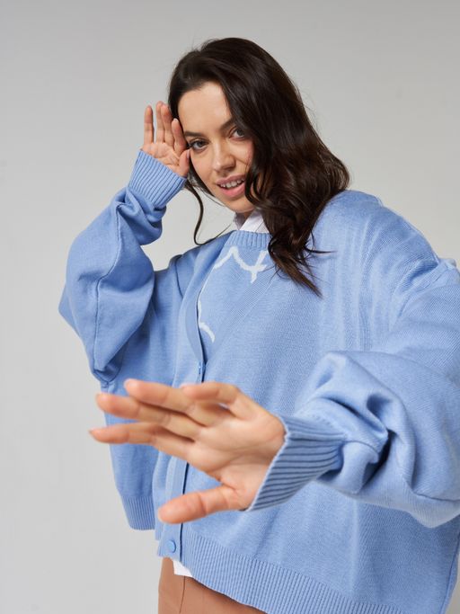 Кардиган женский 7222-14074. 392665 королевский голубой