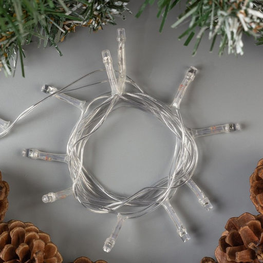 Цена за 3 шт. Гирлянда Нить 1.2 м, IP20, прозрачная нить, 12 LED, свечение мульти, фиксинг, 220 В - Luazon lighting фото 2