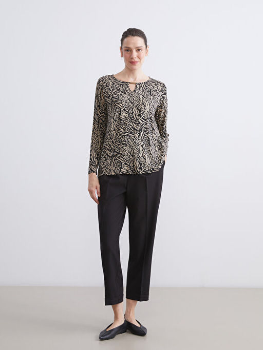 Bisiklet Yaka Desenli Bluz