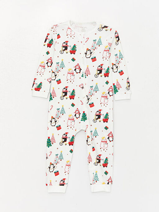 Bisiklet Yaka Uzun Kollu Desenli K?z Bebek Tulum