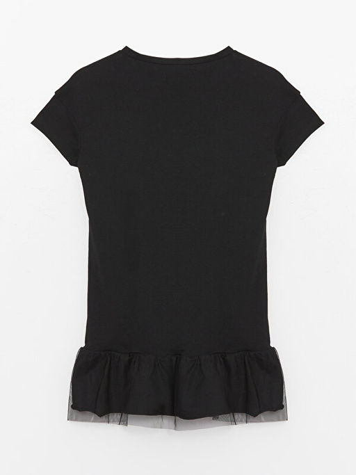 Bisiklet Yaka Minnie Mouse Bask?l? K?sa Kollu K?z ?ocuk Gecelik