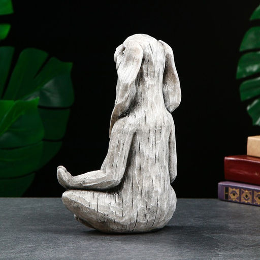 Фигура - подставка для мелочей «Заяц с лотосом», 20×16×43 см, античный