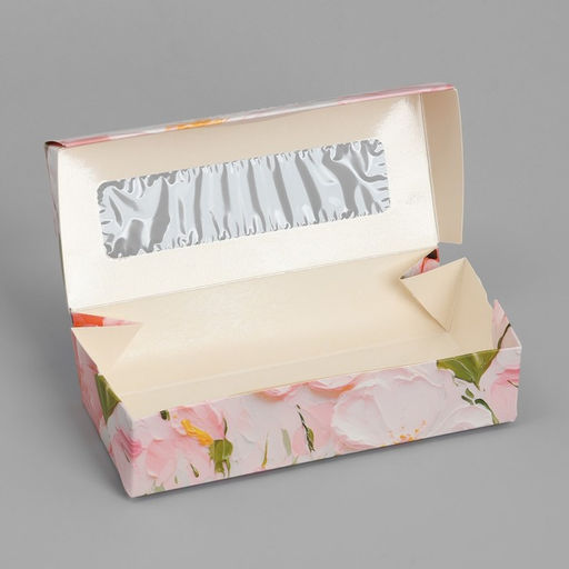 Цена за 5 шт. Кондитерская упаковка, коробка с ламинацией Мазки, 17 х 7 х 4 см