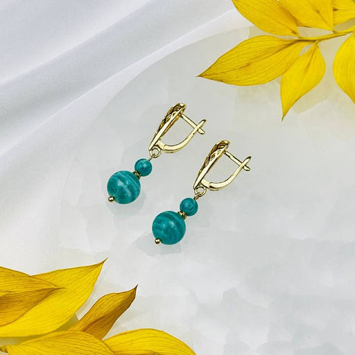 Серьги двойные из Амазонита