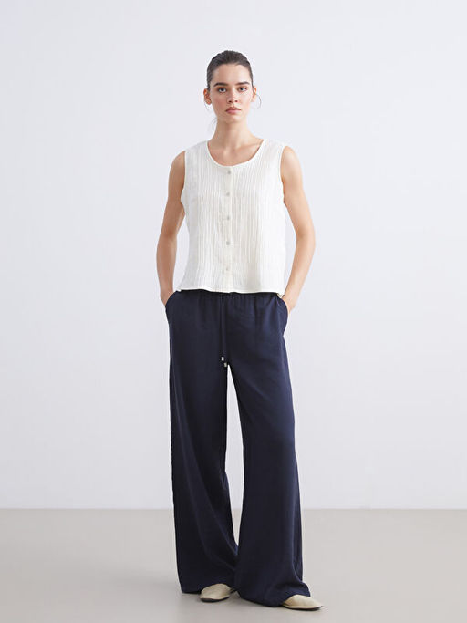 Bisiklet Yaka Dokulu Bluz