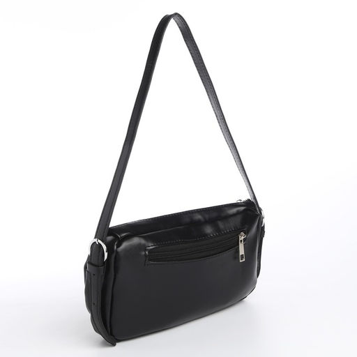 Сумка женская с карманами кожзам, черная