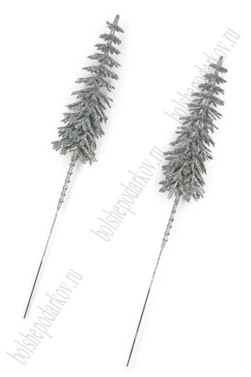 Ветки с глиттером 28 см (4 шт) SF-8032, серебро