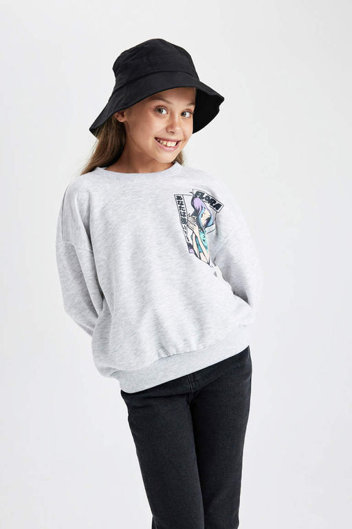 Толстовка с круглым вырезом для девочек Winx Club - Defacto фото 4