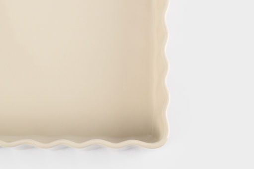 Форма для запекания, 29х21 см, керамика, прямоугольная, бежевая, Ребристый край, Bagel - Anna lafarg фото 4