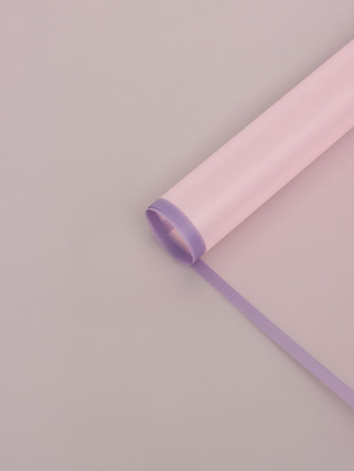 Цена за 20 шт. Пленка для цветов и букетов «Полупрозрачная кайма», нежная сирень, 57×57 см