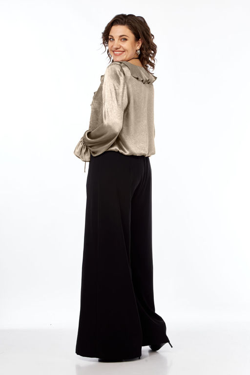 Блуза Olga Style С889 темный беж-зелень