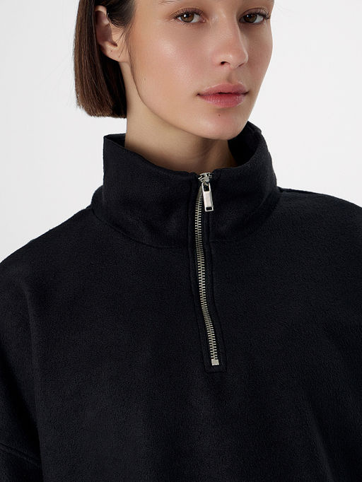 Свитшот женский черный из флиса
