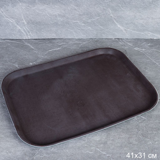 Поднос антискользящий 30х40 см силиконовая поверхность / 1216 coffee /уп 25/ УЦЕНКА/ 715838 - Галеонтрейд фото 3