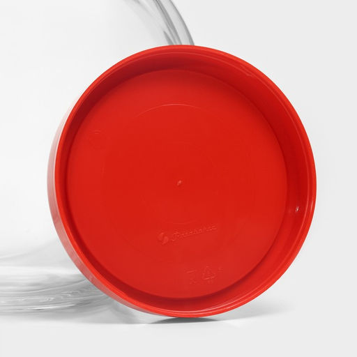 Банка для хранения сыпучих продуктов Paşabahçe Bella, 2 л, стекло, с красной крышкой, прозрачная